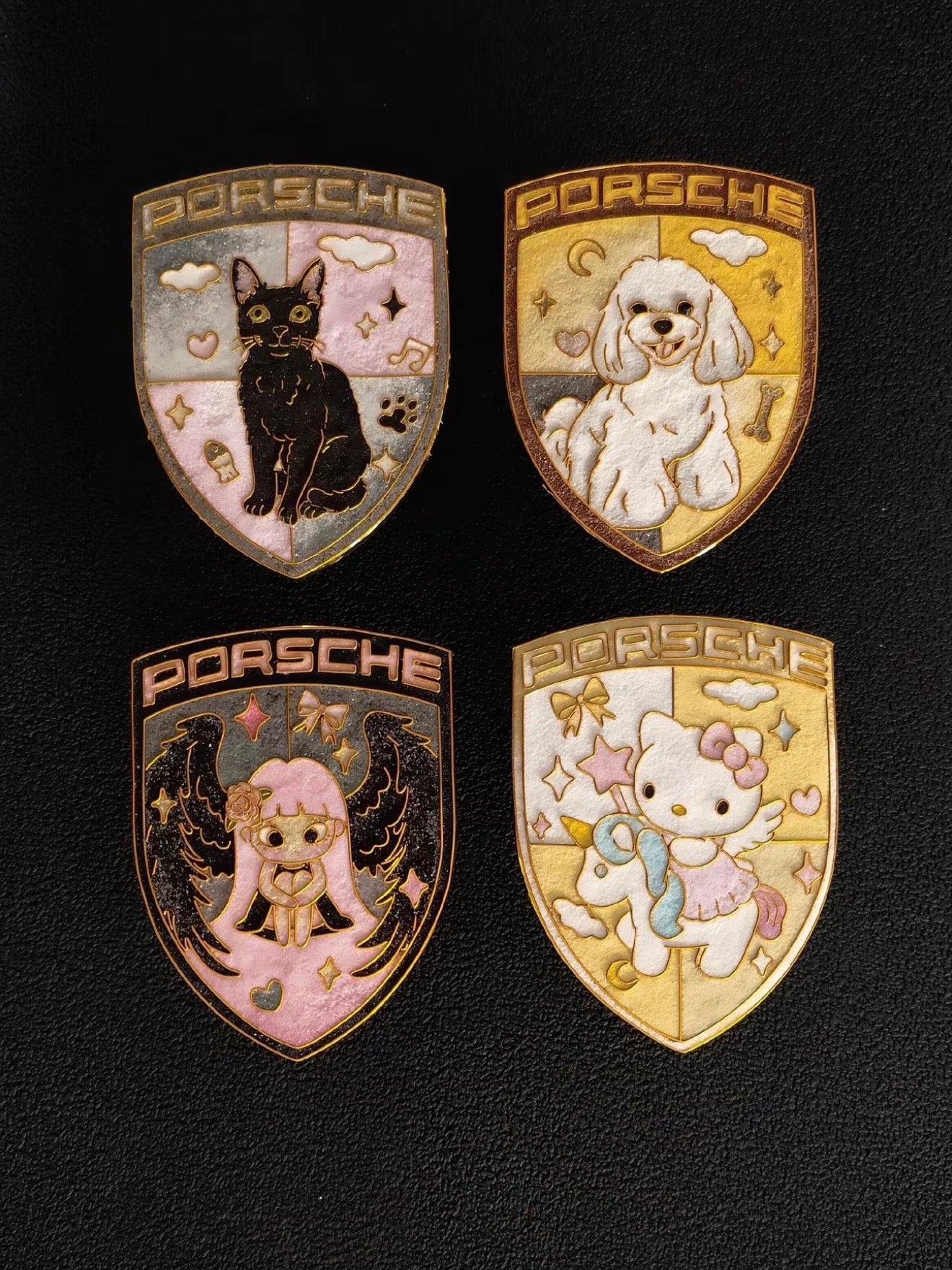 Enamel Custom Car Badge -Custom Car Emblem for Porsche Vehicles| Master Artisan Hand-Painted Emblem