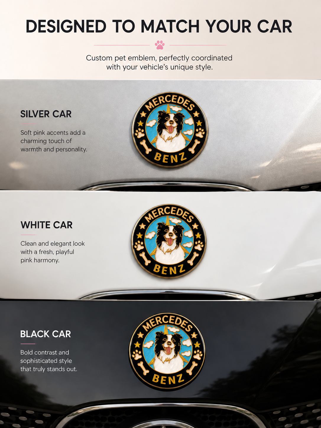 Enamel Custom Car Badge -Custom Car Emblem for Mercedes-Benz Vehicles| Master Artisan Hand-Painted Emblem