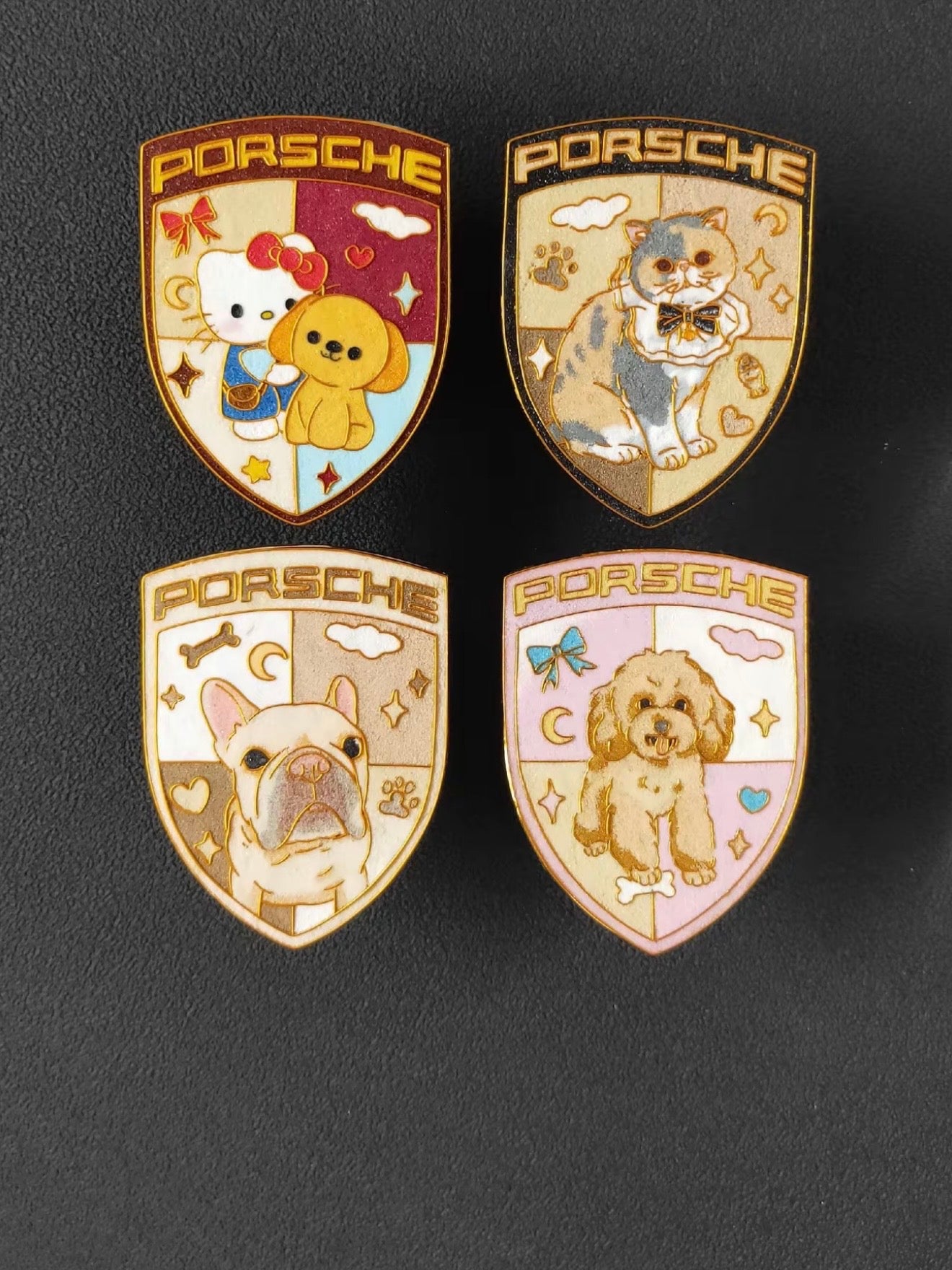 Enamel Custom Car Badge -Custom Car Emblem for Porsche Vehicles| Master Artisan Hand-Painted Emblem