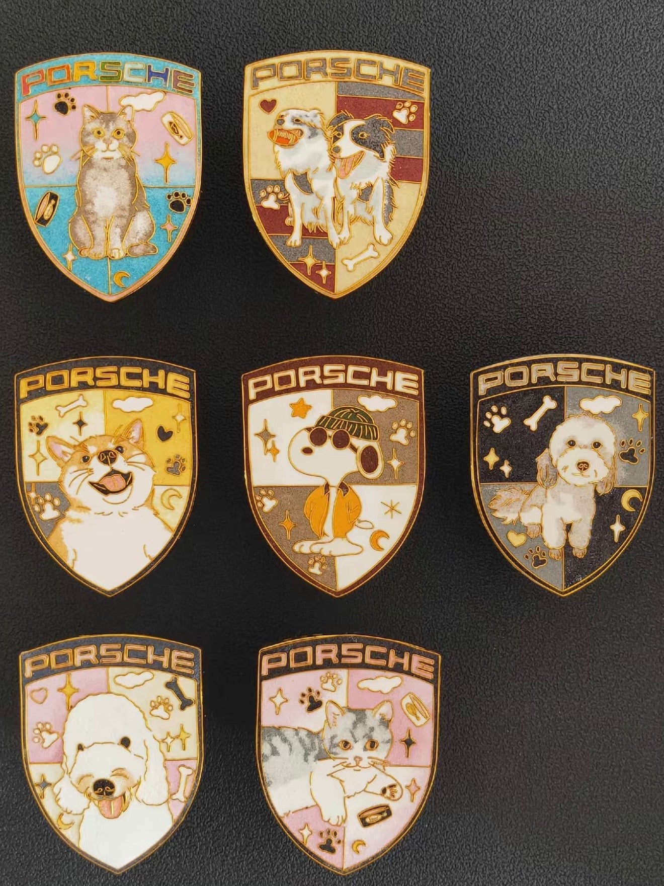 Enamel Custom Car Badge -Custom Car Emblem for Porsche Vehicles| Master Artisan Hand-Painted Emblem