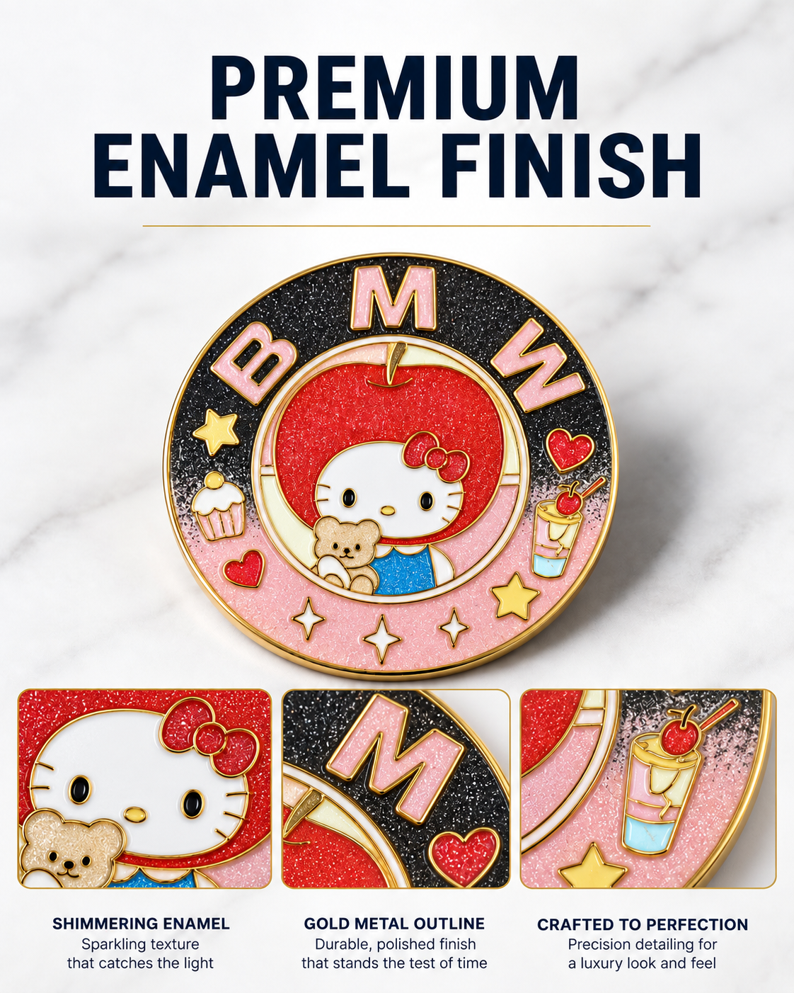 Enamel Custom Car Badge -Custom Car Emblem for BMW Vehicles| Master Artisan Hand-Painted Emblem