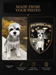 Enamel Custom Car Badge -Custom Car Emblem for Porsche Vehicles| Master Artisan Hand-Painted Emblem