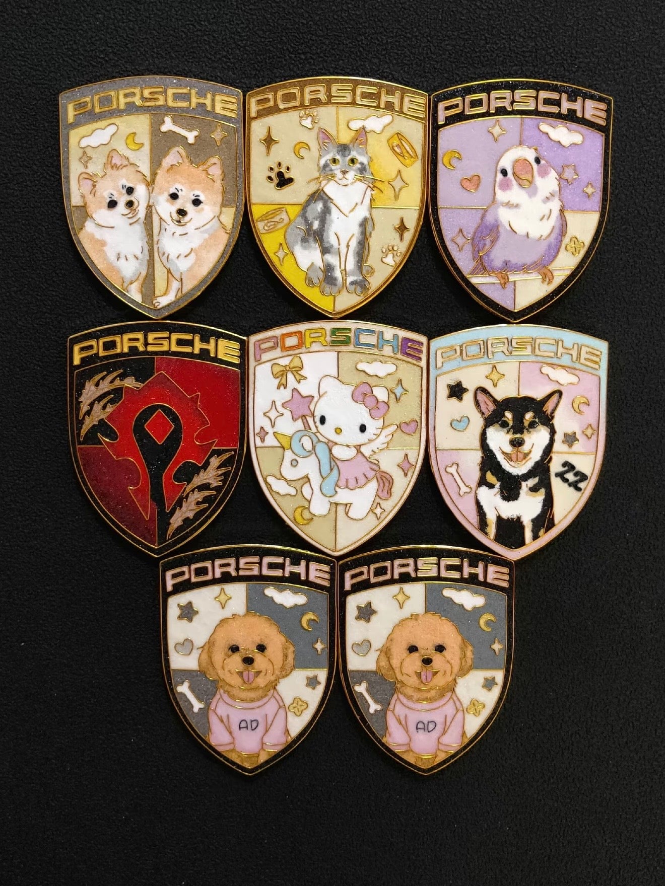 Enamel Custom Car Badge -Custom Car Emblem for Porsche Vehicles| Master Artisan Hand-Painted Emblem