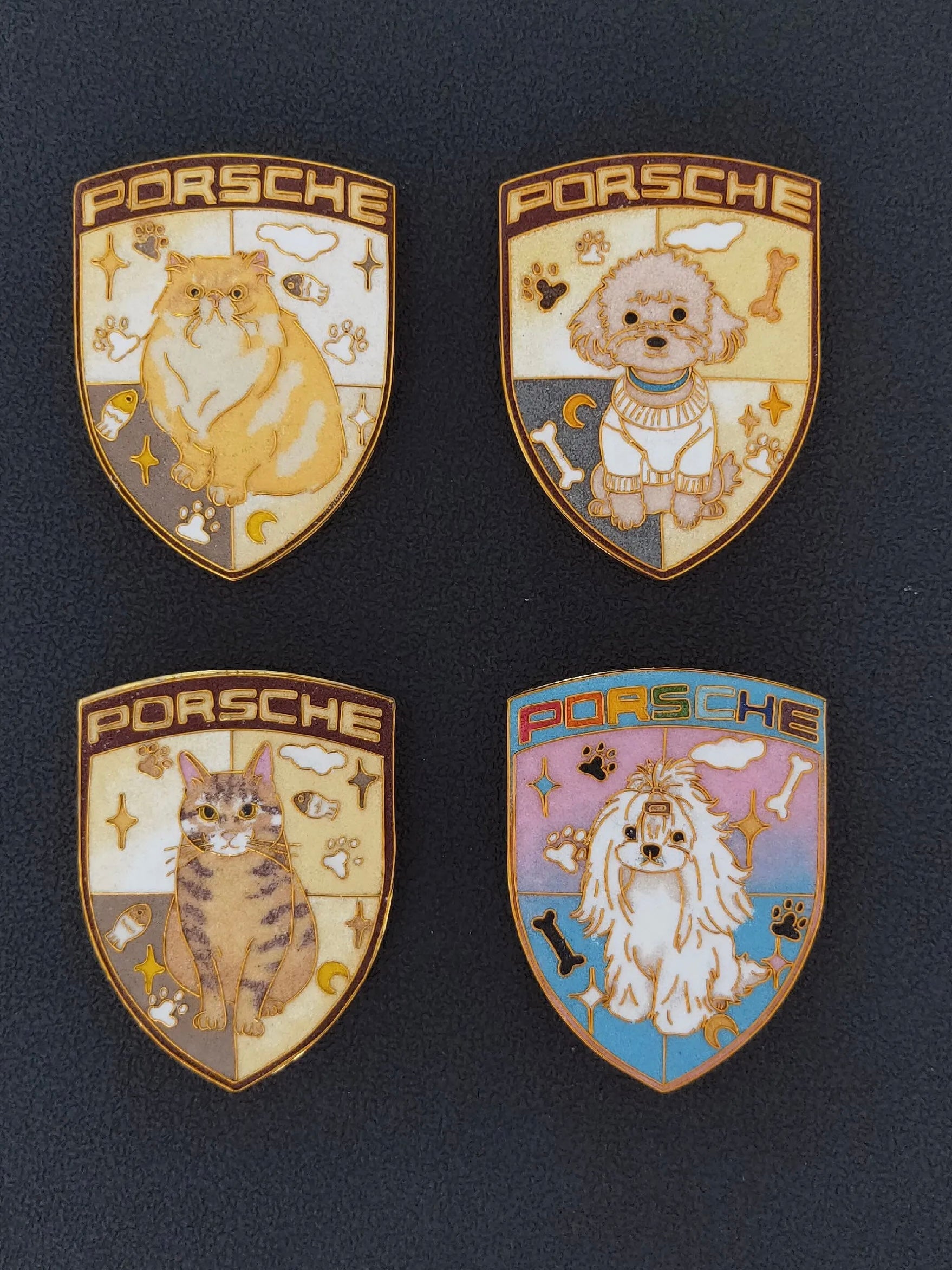 Enamel Custom Car Badge -Custom Car Emblem for Porsche Vehicles| Master Artisan Hand-Painted Emblem