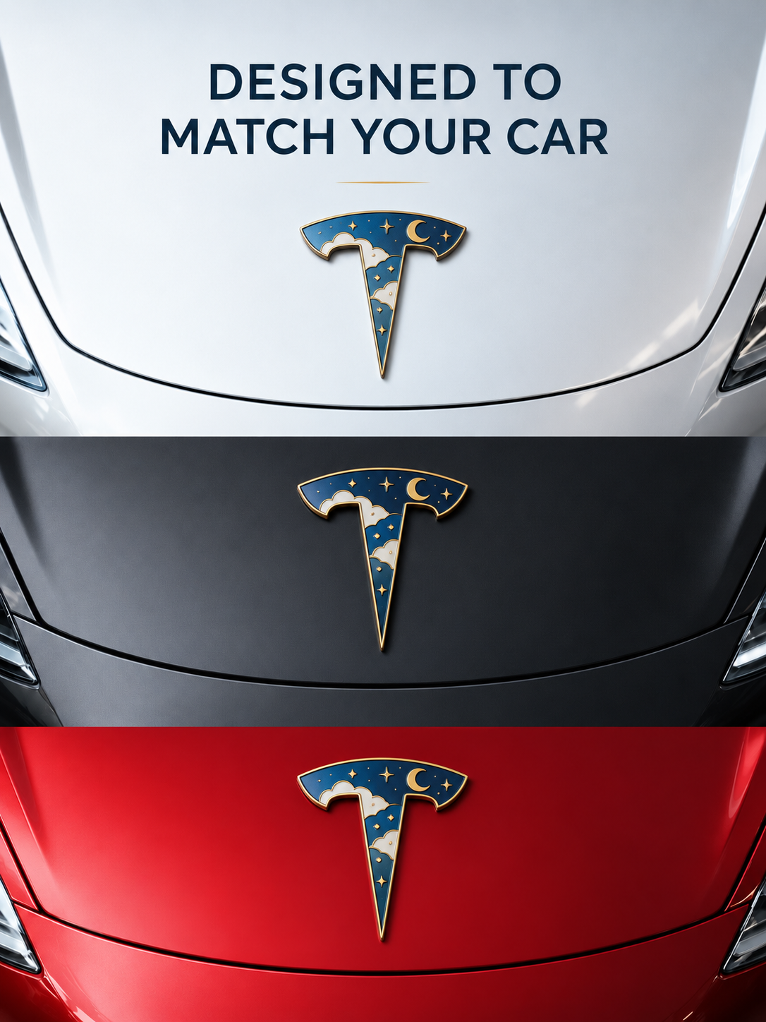 Enamel Custom Car Badge - Custom Car Emblem for Tesla Vehicles| Master Artisan Hand-Painted Emblem