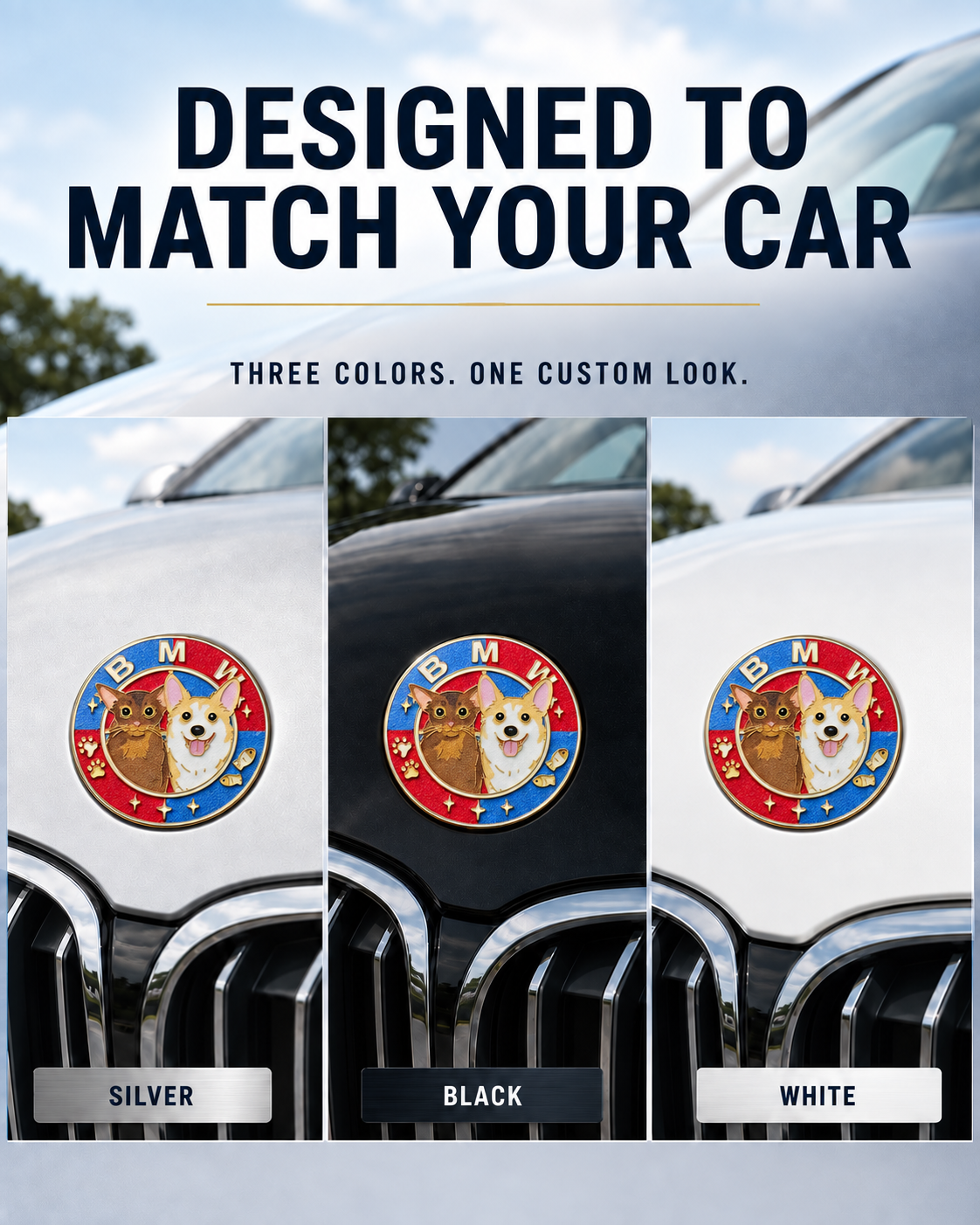 Enamel Custom Car Badge -Custom Car Emblem for BMW Vehicles| Master Artisan Hand-Painted Emblem