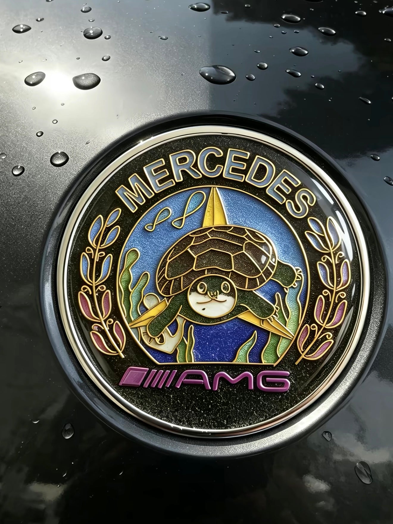 Enamel Custom Car Badge -Custom Car Emblem for Mercedes-Benz Vehicles| Master Artisan Hand-Painted Emblem