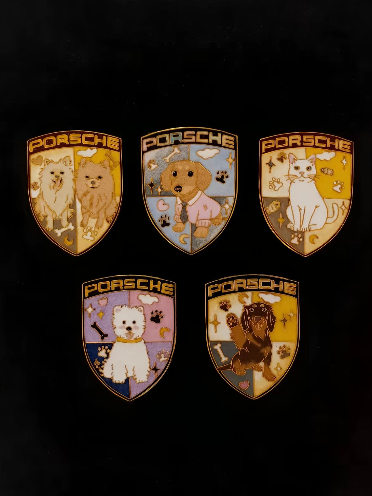Enamel Custom Car Badge -Custom Car Emblem for Porsche Vehicles| Master Artisan Hand-Painted Emblem