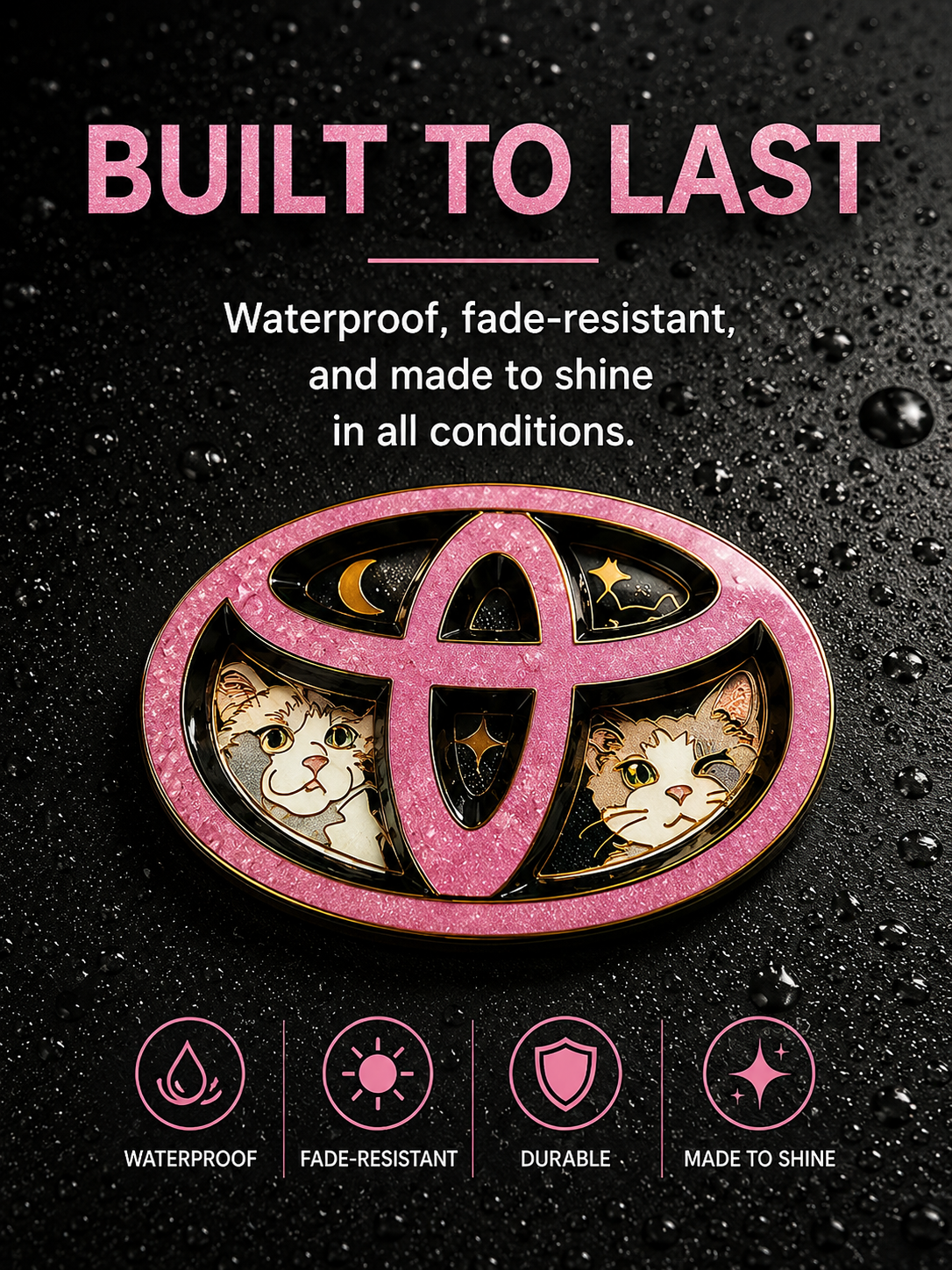 Enamel Custom Car Badge -Custom Car Emblem for Toyota Vehicles| Master Artisan Hand-Painted Emblem
