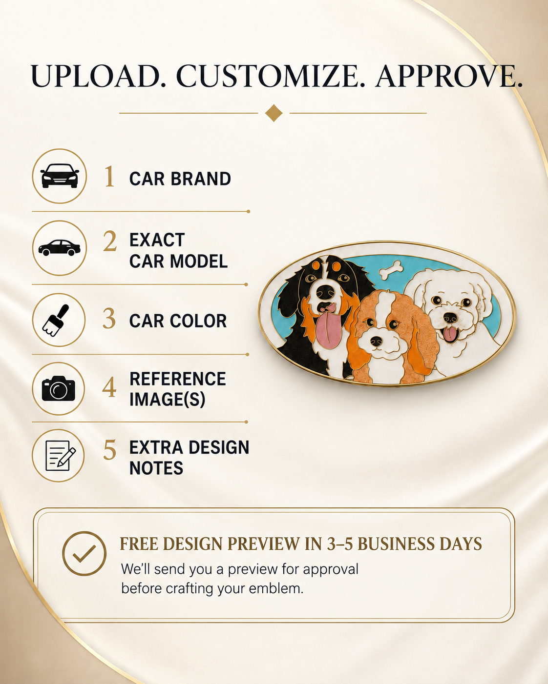 Enamel Custom Car Badge -Custom Car Emblem for Ford Vehicles| Master Artisan Hand-Painted Emblem