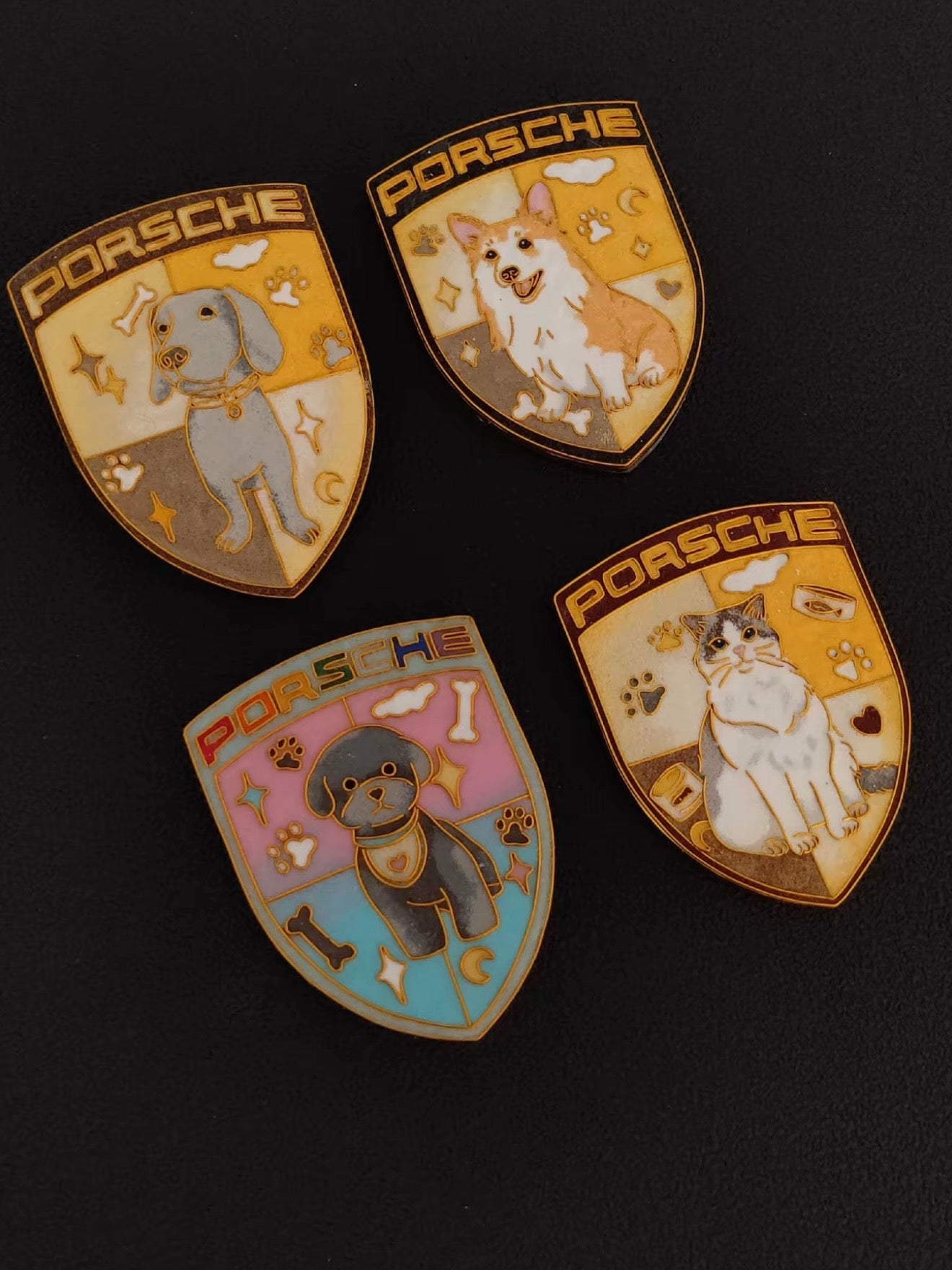 Enamel Custom Car Badge -Custom Car Emblem for Porsche Vehicles| Master Artisan Hand-Painted Emblem