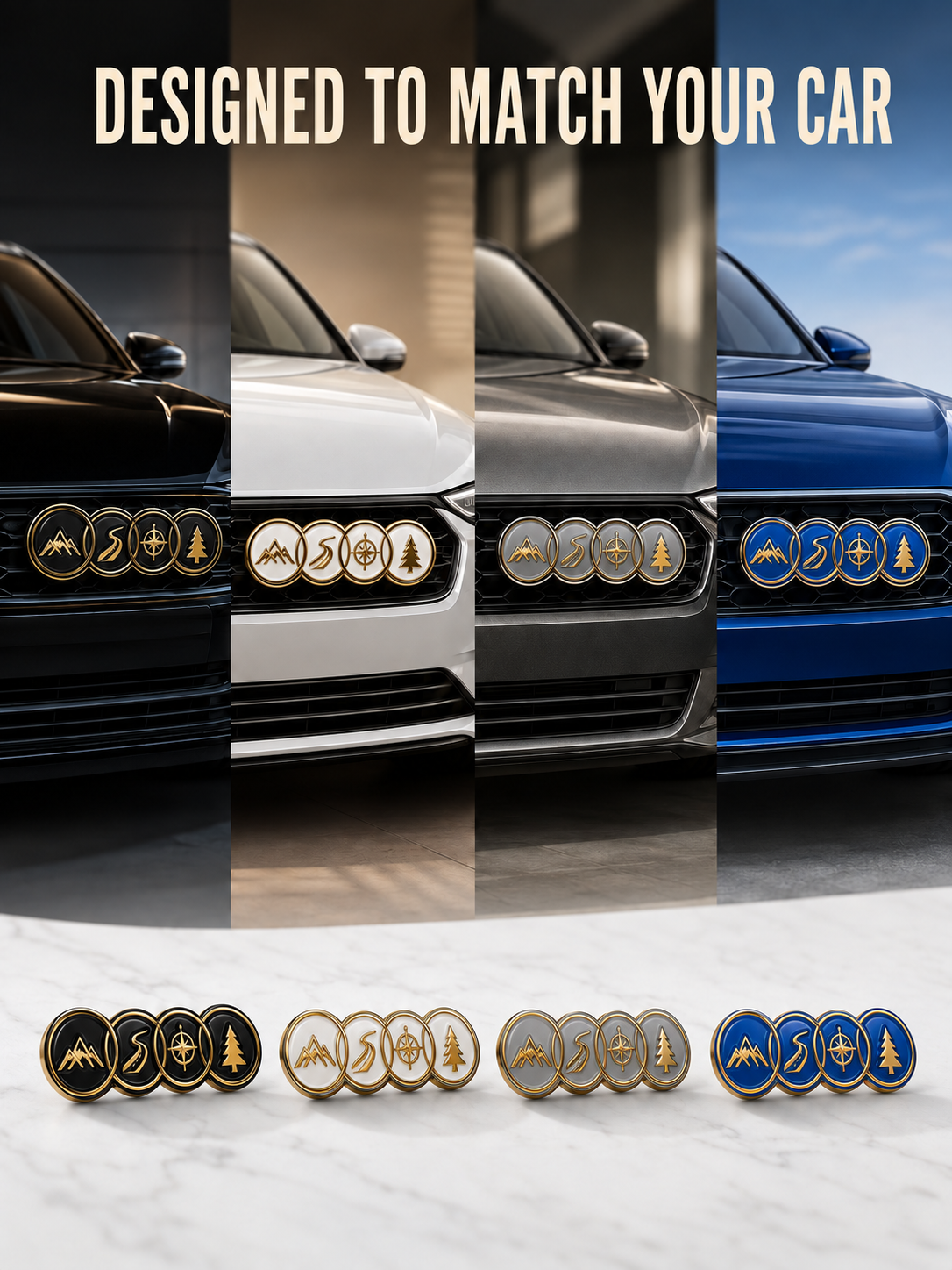 Enamel Custom Car Badge -Custom Car Emblem for Audi Vehicles| Master Artisan Hand-Painted Emblem