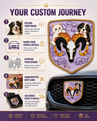 Enamel Custom Car Badge - Custom Car Emblem for RAM Vehicles| Master Artisan Hand-Painted Emblem